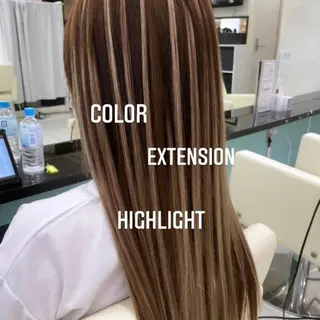 ロング カラー エクステ🩵ブリーチ 韓国ヘア🩵KAEのヘアスタイル