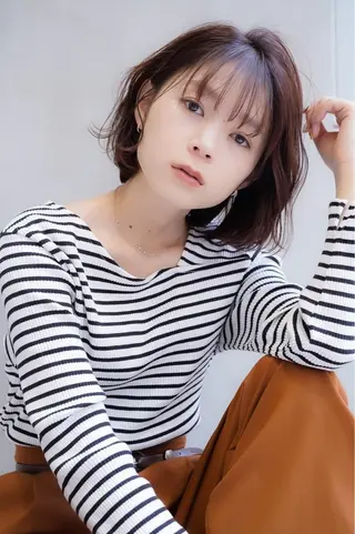 ミディアム カラー ヘアアレンジ 山崎 澪 レイヤーカット/大宮のヘアスタイル