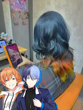 セミロング カラー ヲタクに美容室は難しい所属・カットモデル募集中 🥀タカハシ🥀のヘアスタイル