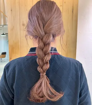 セミロング カラー じゅわっと暖色カラー 🍊Moemiのヘアスタイル