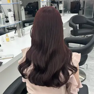 ロング 韓国ヘア/ブリーチ無 しWカラー/オリーブのヘアスタイル