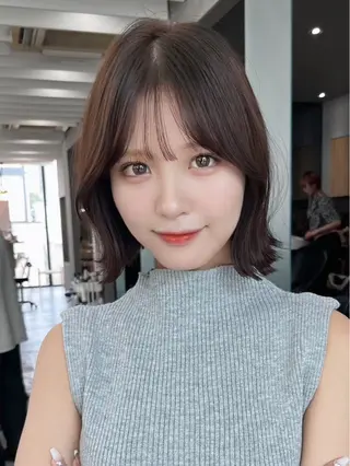 ミディアム けいし🐬ボブ 美髪縮毛矯正のヘアスタイル