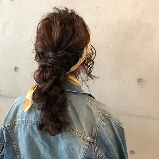 ロング カラー パーマ ヘアアレンジ entality lit所属・暖色ボブ 🍊rikakoのヘアスタイル