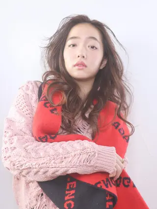 セミロング カラー パーマ ヘアアレンジ ITbyALBUM 中野店のヘアスタイル