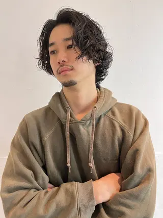 セミロング パーマ メンズ メンズスタイリスト リュウジのヘアスタイル