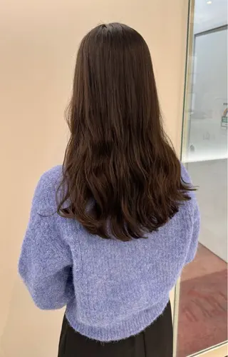 ロング パーマ デジタルパーマ/ コテ巻き風パーマのヘアスタイル