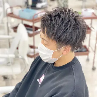 ショート パーマ ハイライト&曲がる 縮毛矯正特化 玉置のヘアスタイル