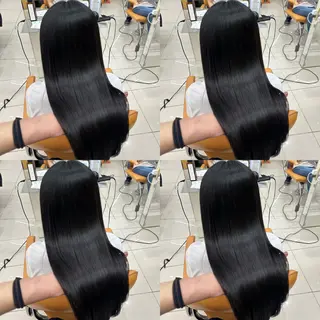 ロング パーマ 髪質改善× ハイライト溝江のヘアスタイル