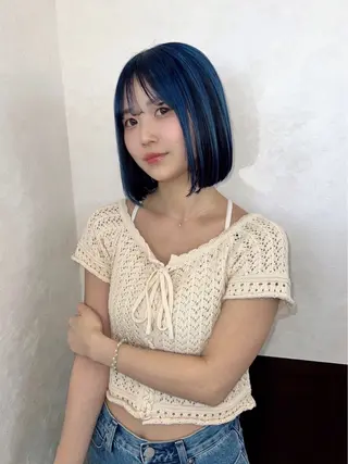 カラー nehus nagaoka所属・🖤複雑履歴ブリーチ Mizuki 🖤のヘアスタイル