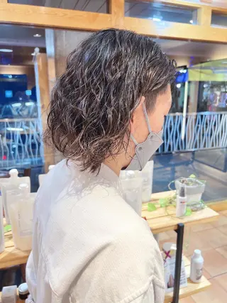 ミディアム メンズ morio from london所属・松岡彩華 ボブ /グレージュのヘアスタイル