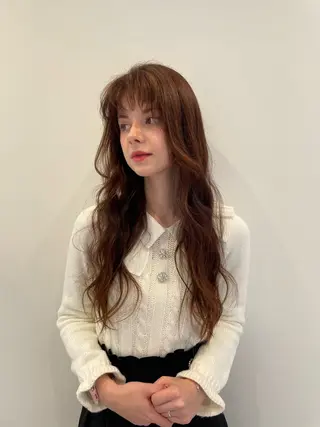 ロング カラー パーマ ヘアアレンジ 三好春奈 /イルミナカラーのヘアスタイル