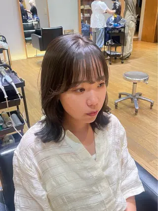 ミディアム カラー 縮毛矯正/レイヤー /ひかるのヘアスタイル