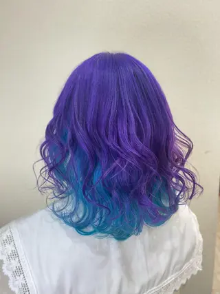 ミディアム ゆぴ☾‪/推しカラー /ハイトーンのヘアスタイル