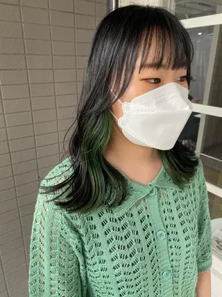 セミロング カラー 韓国×髪質改善カラー 💎hinaのヘアスタイル