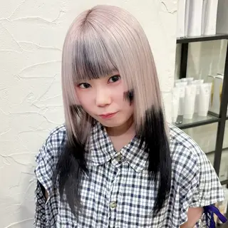 セミロング カラー 痛ませないブリーチ✨ SEIYAのヘアスタイル