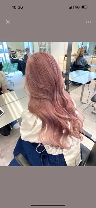 セミロング カラー 渋谷ブリーチカラー 韓国ヘアyuikoのヘアスタイル