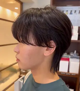 ミディアム メンズ キッズ レイヤーカット/ くびれヘア佐藤大空のヘアスタイル