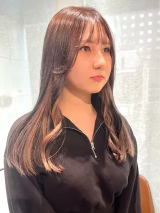 セミロング カラー カットパーマ 🌀あさみのヘアスタイル