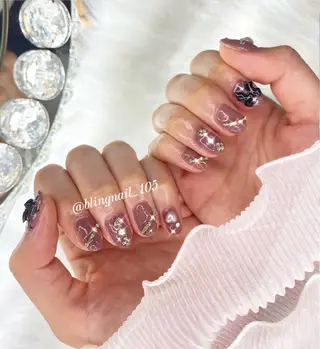 ネイル 23時まで❤︎韓国、 ワンホンネイルのネイルデザイン