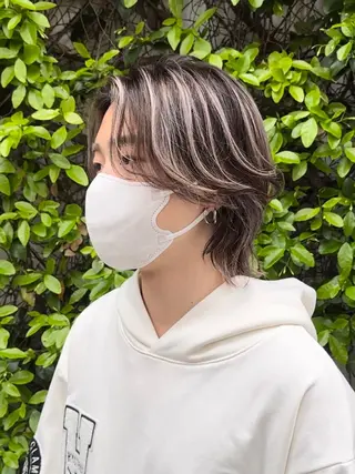 メンズ 透明感ブリーチ/ メンズパーマのヘアスタイル