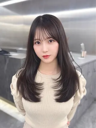 セミロング カラー MAEUL NAGOYA所属・前髪顔周り/レイヤー 韓国/桔川恒のヘアスタイル