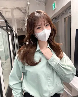 カラー 韓国レイヤーカット 髪質改善▫️水野有真のヘアスタイル