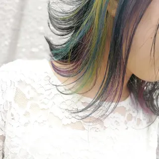 ミディアム カラー 前髪&顔周りカット/ 韓国レイヤー/シバタのヘアスタイル