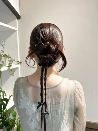 セミロング アレンジ/新宿 透明感カラー/ヤノのヘアスタイル