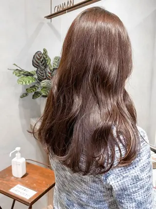 セミロング カラー CANAAN銀座所属・艶透明感カラー/ ルーズパーマ/田中のヘアスタイル