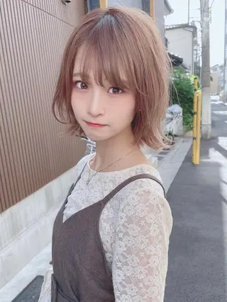 カラー ミディアム パーマ ヘアアレンジ 公式 Ease by amble luxeのヘアスタイル