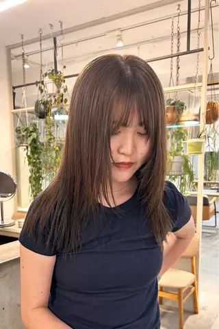 セミロング カラー じゅわっと暖色カラー 🍊Moemiのヘアスタイル