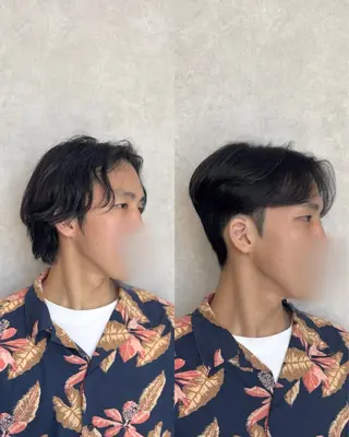 ショート パーマ メンズ 韓国メンズヘア/ ダウンパーマ/歩夢のヘアスタイル