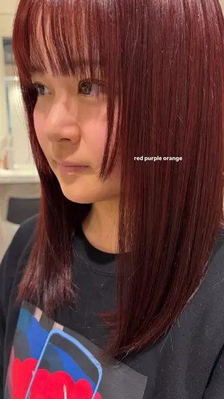 セミロング カラー 中野 遥のヘアスタイル