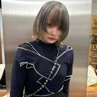 ショート カラー mellow所属・顔周りデザイン/ ハイトーン/多田悠馬のヘアスタイル