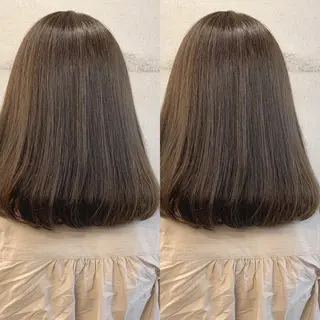 ロング カラー 透明感/オリーブ/ グレージュ/YUKAのヘアスタイル