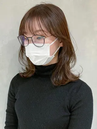 ミディアム カラー パーマ ヘアアレンジ ITbyALBUM 下北沢店のヘアスタイル