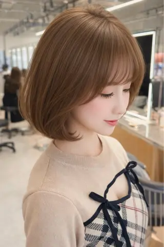 ショート カラー 木元 瑛✂︎ボブのヘアスタイル
