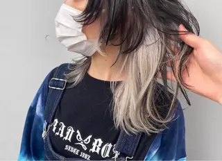 ミディアム カラー SALOWIN柏Suite所属・ブリーチ毛の縮毛矯正 ハイトーン/岡本智樹のヘアスタイル