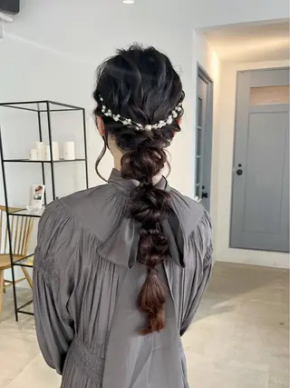 ロング ヘアアレンジ 義本 風佳のヘアスタイル