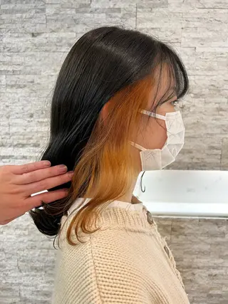 セミロング カラー ヘアアレンジ 🔶似合わせセンター パート/ヤス🔶のヘアスタイル