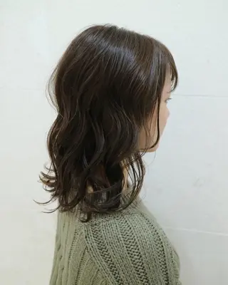 セミロング カラー 斉藤 貴也のヘアスタイル
