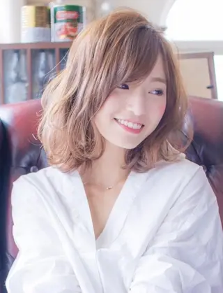 ミディアム カラー パーマ ヘアアレンジ Lond jeloud 名古屋所属・髪質改善 の達人/杉原碧仁のヘアスタイル