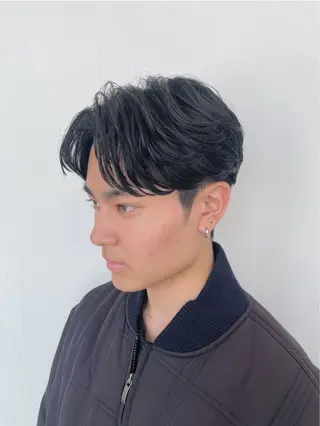 パーマ メンズ 渋谷ボブ/レイヤー ボブ田中航平のヘアスタイル