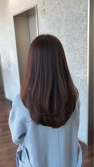 カラー 地毛風ストレート/ ケアカラー/セキネのヘアスタイル