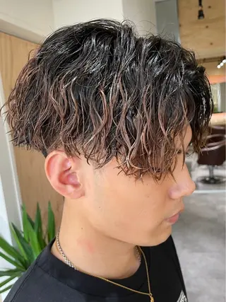 ショート パーマ メンズ 無料縮毛矯正モデル 募集中/TAIYOUのヘアスタイル