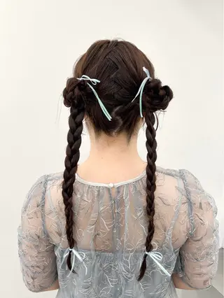 ヘアアレンジ 韓国ヘア/顔周り ヘアセット/加藤優里のヘアスタイル