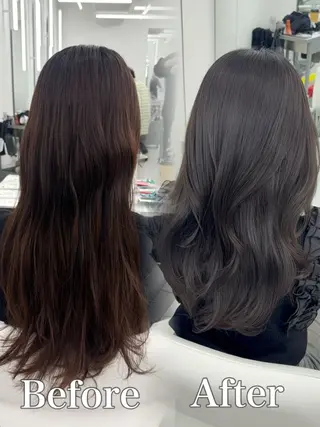 ロング カラー 韓国ヘア/レイヤー/ 顔まわり足立遥奈のヘアスタイル