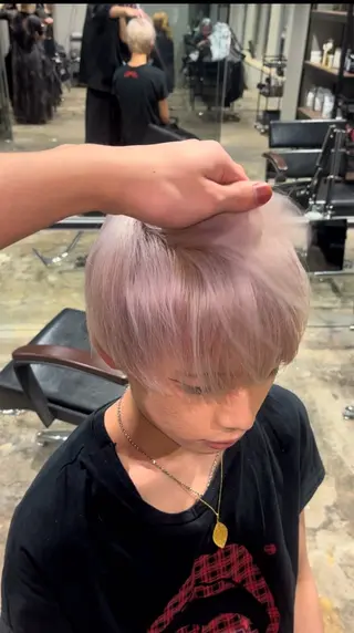 ショート メンズ 渋谷ケアブリーチ ❤️🔥徳田空悟のヘアスタイル