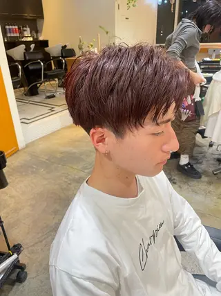 ミディアム カラー メンズ RIN／韓国ヘア レイヤーカットのヘアスタイル