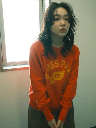 セミロング パーマ ...alley/Dreap所属・パーマ/透明感カラー 元町🌱takutoのヘアスタイル